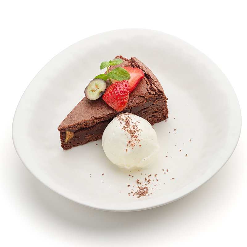 Brownie with gelato