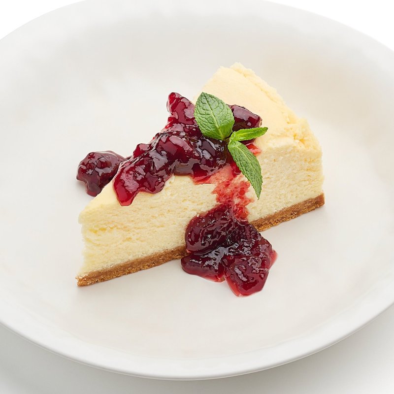 Classic Cheesecake with Cherry Sauce