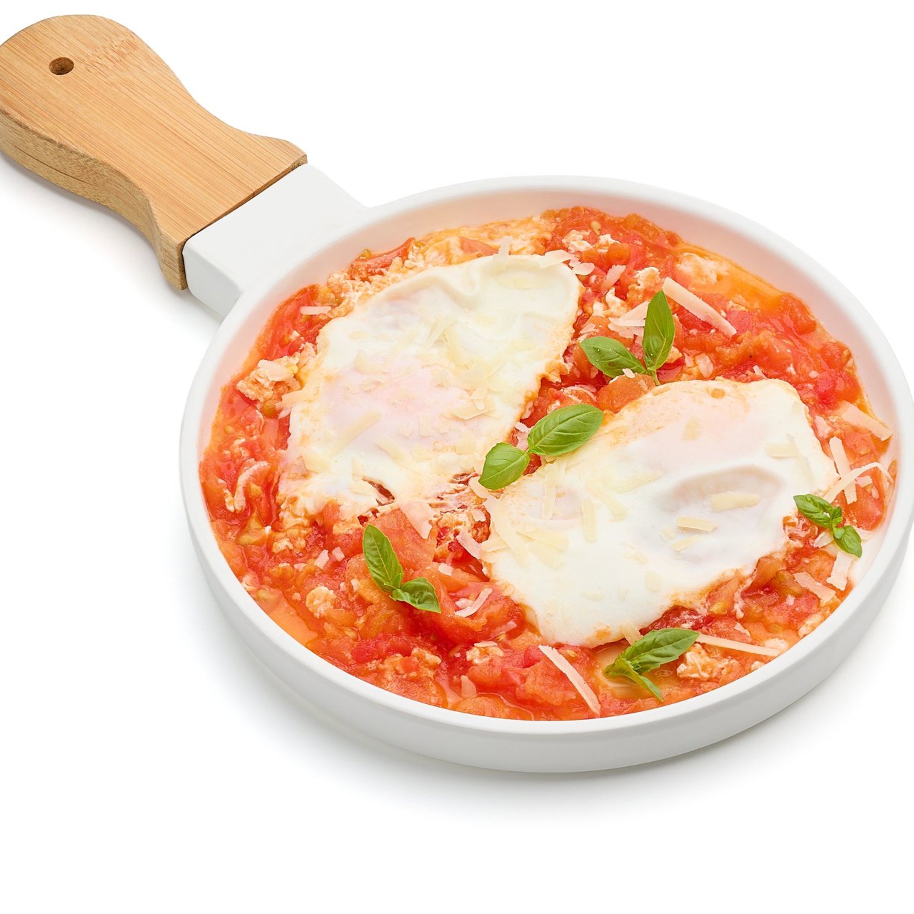 Яичница с помидорами и с сыром
